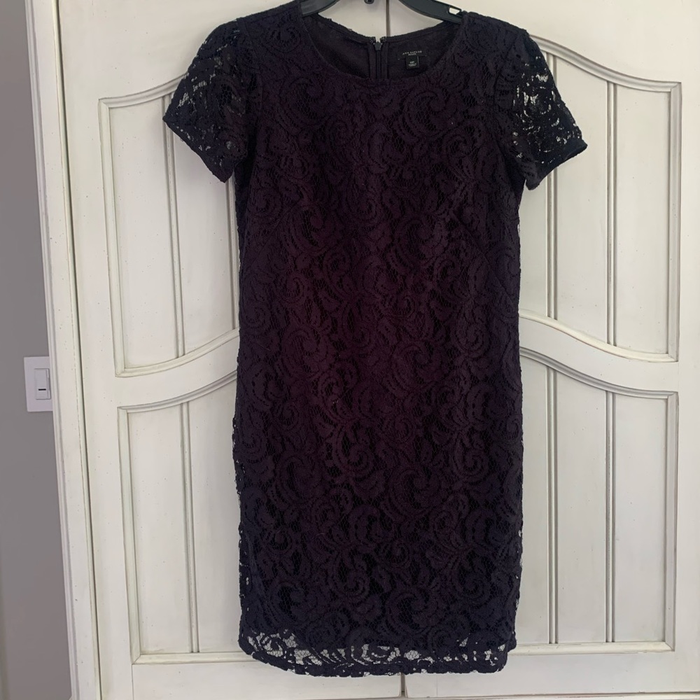 Ann Taylor Navy Lace Dress